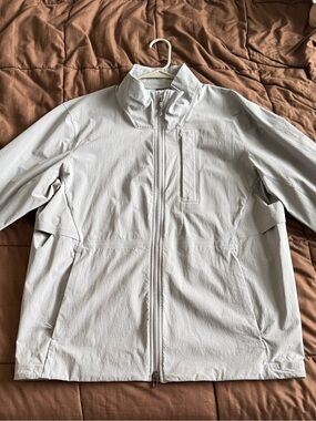 lululemon athletica Men's Light Gray/Blue Full-Zip Windbreaker Jacket
